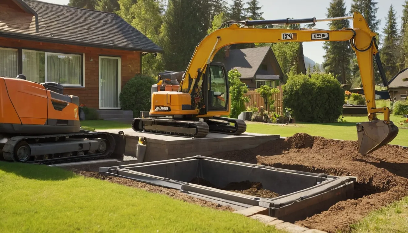 Friendly septic provider and homeowner reviewing a yard near a septic tank lid in Draper
